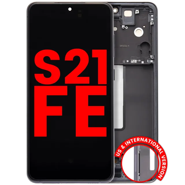 OLED displej s rámečkem pro Samsung Galaxy S21 FE 5G (US & International Version) (Aftermarket Plus) (grafitová)