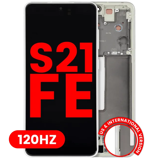 OLED displej s rámečkem pro Samsung Galaxy S21 FE 5G (US & International Version) (Aftermarket Plus) (120 Hz) (Olive Green)