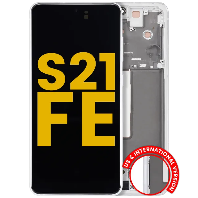 OLED displej s rámečkem pro Samsung Galaxy S21 FE 5G (US & International) (repasovaný) (bílá)