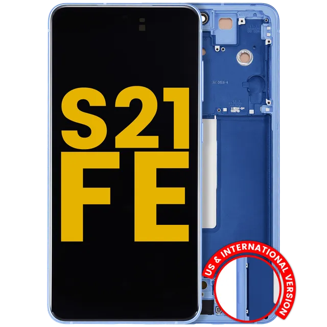 OLED displej s rámečkem pro Samsung Galaxy S21 FE 5G (US & International) (repasovaný) (modrá)