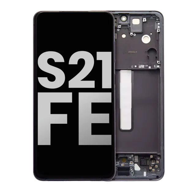 OLED displej s rámečkem pro Samsung Galaxy S21 FE 5G (US & International) (originál z vyřazeného zařízení, stav B/C) (grafitová)