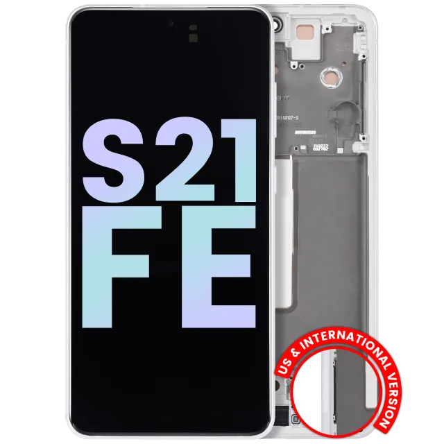 OLED displej s rámečkem pro Samsung Galaxy S21 FE 5G (US & International Version) (Service Pack) (bílá)