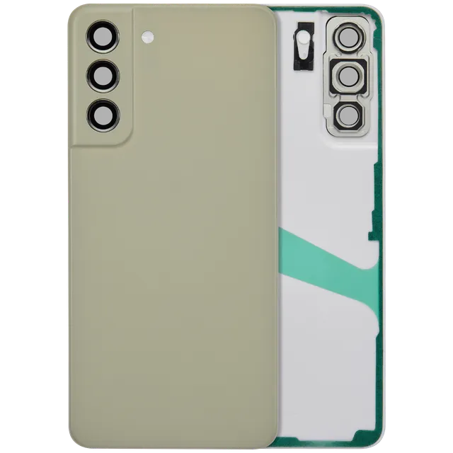 Zadní sklo se sklíčkem kamery pro Samsung Galaxy S21 FE 5G (bez loga) (Aftermarket Plus) (Olive)