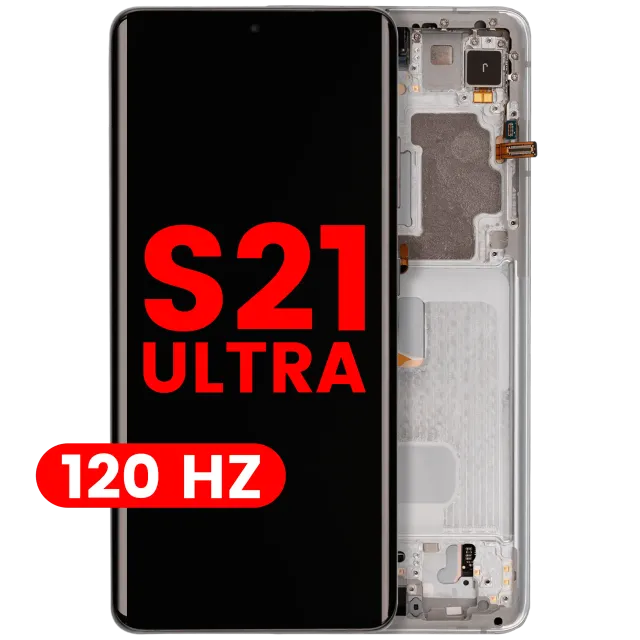 OLED displej s rámečkem pro Samsung Galaxy S21 Ultra 5G (Aftermarket Plus) (120 Hz) (Phantom Silver)