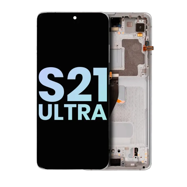 OLED displej s rámečkem pro Samsung Galaxy S21 Ultra 5G (Service Pack) (Phantom Silver)