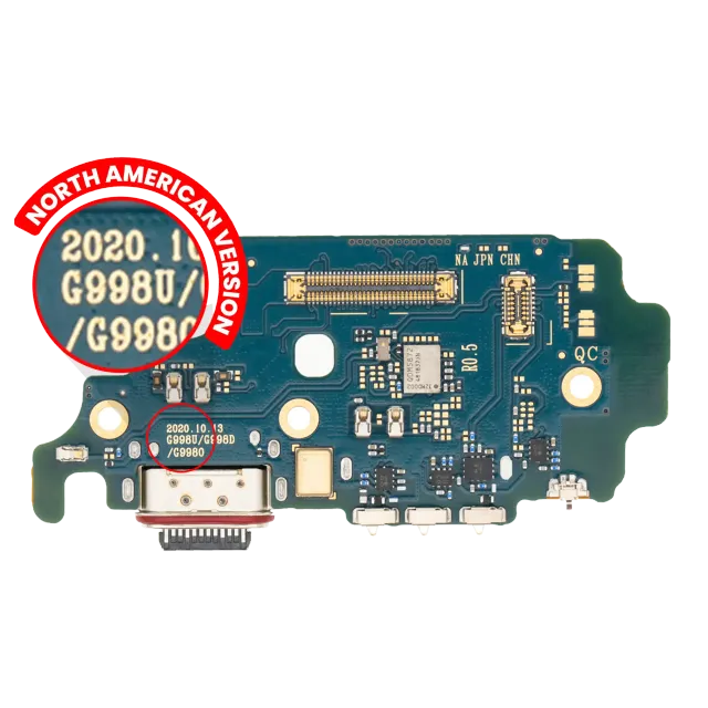 Deska nabíjecího konektoru s čtečkou SIM pro Samsung Galaxy S21 Ultra 5G (G998U) (US verze) (Premium)