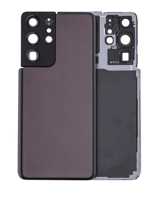 Zadní sklo se sklíčkem kamery pro Samsung Galaxy S21 Ultra (bez loga) (Aftermarket Plus) (Phantom Brown)
