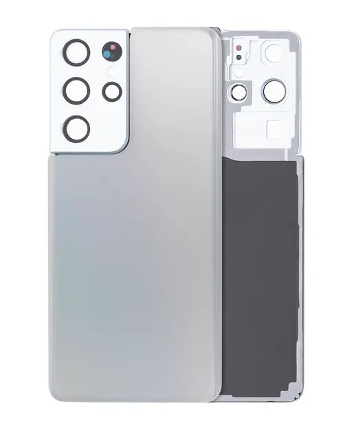 Zadní sklo se sklíčkem kamery pro Samsung Galaxy S21 Ultra (Service Pack) (Phantom Silver)