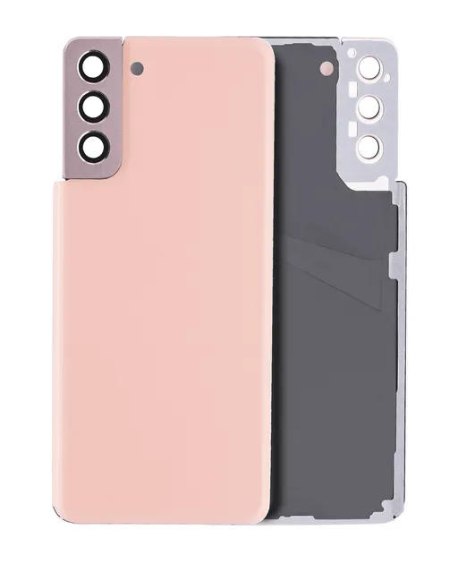 Zadní sklo se sklíčkem kamery pro Samsung Galaxy S21 Plus (bez loga) (Aftermarket Plus) (Phantom Pink)