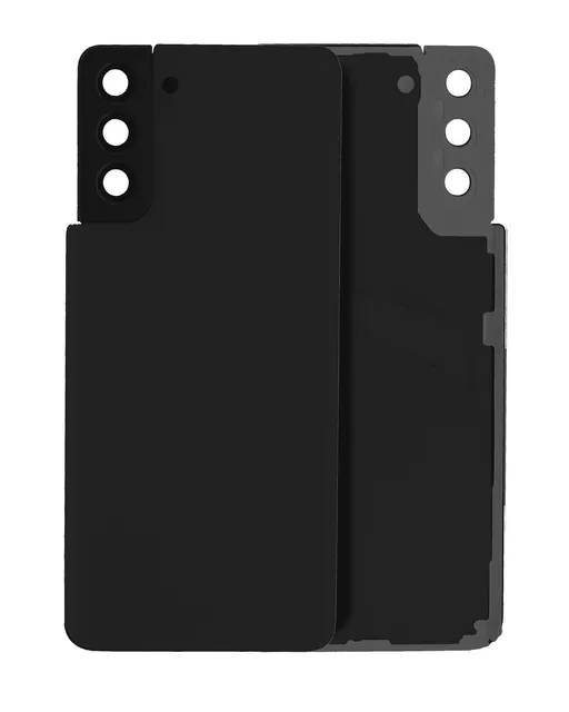 Zadní sklo se sklíčkem kamery pro Samsung Galaxy S21 Plus (bez loga) (Aftermarket Plus) (černá)
