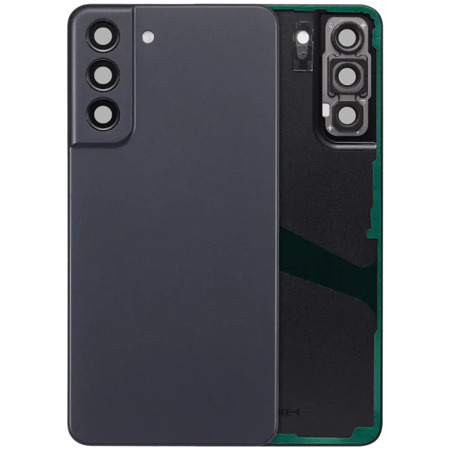 Zadní sklo se sklíčkem kamery pro Samsung Galaxy S21 FE 5G (bez loga) (Aftermarket Plus) (grafitová)
