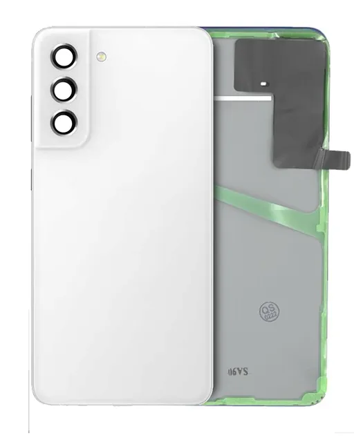 Zadní sklo se sklíčkem kamery pro Samsung Galaxy S21 FE (Service Pack) (bílá)