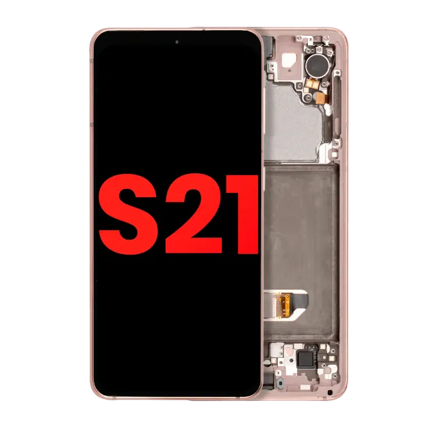 OLED displej s rámečkem pro Samsung Galaxy S21 5G (Aftermarket Plus) (Phantom Pink)