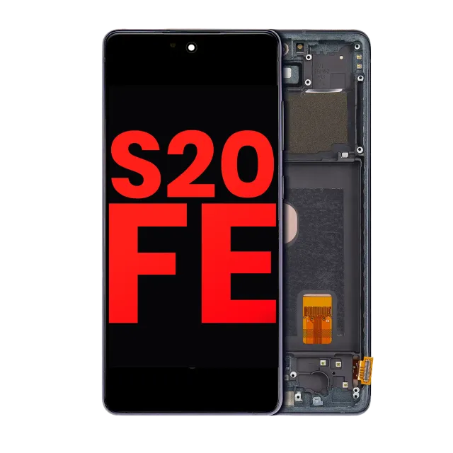 OLED displej s rámečkem pro Samsung Galaxy S20 FE 4G / 5G (Aftermarket Plus) (Cloud Navy)
