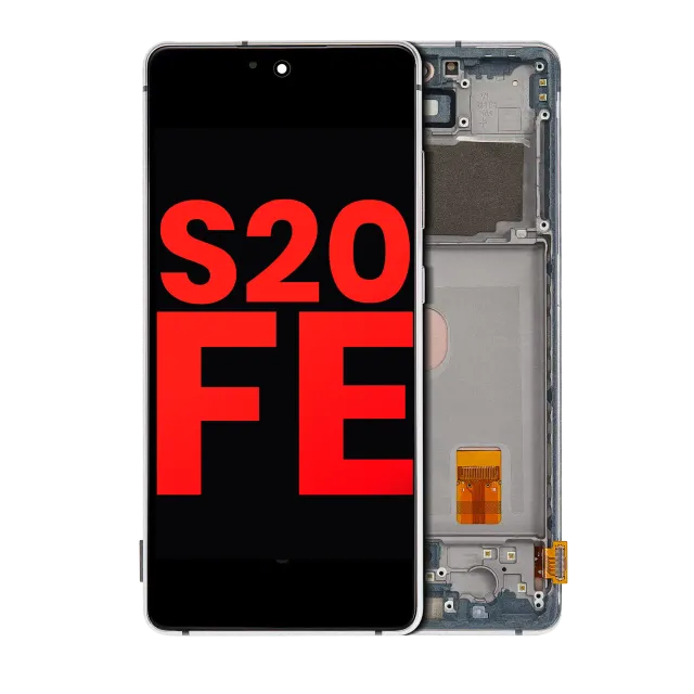OLED displej s rámečkem pro Samsung Galaxy S20 FE 4G / 5G (Aftermarket Plus) (oblačně bílá)