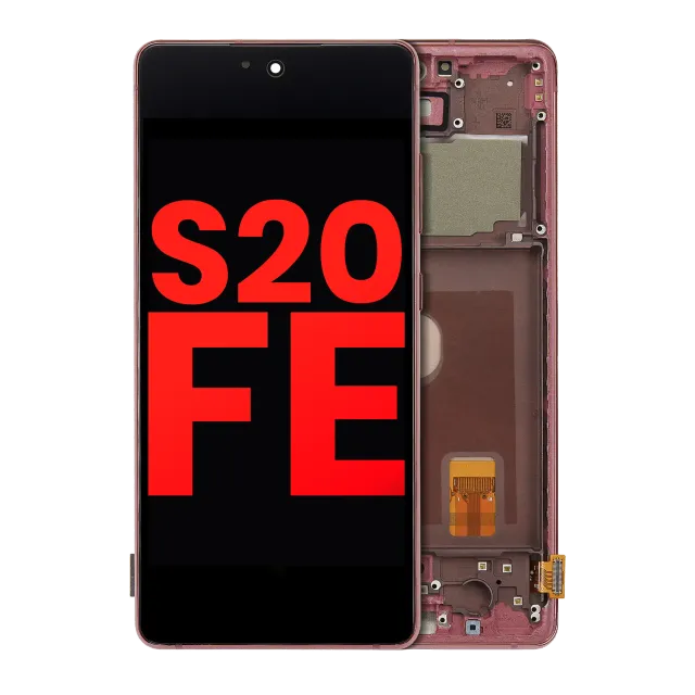 OLED displej s rámečkem pro Samsung Galaxy S20 FE 4G / 5G (Aftermarket Plus) (Cloud Red)