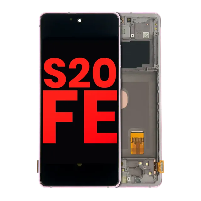 OLED displej s rámečkem pro Samsung Galaxy S20 FE 4G / 5G (Aftermarket Plus) (Cloud Lavender)