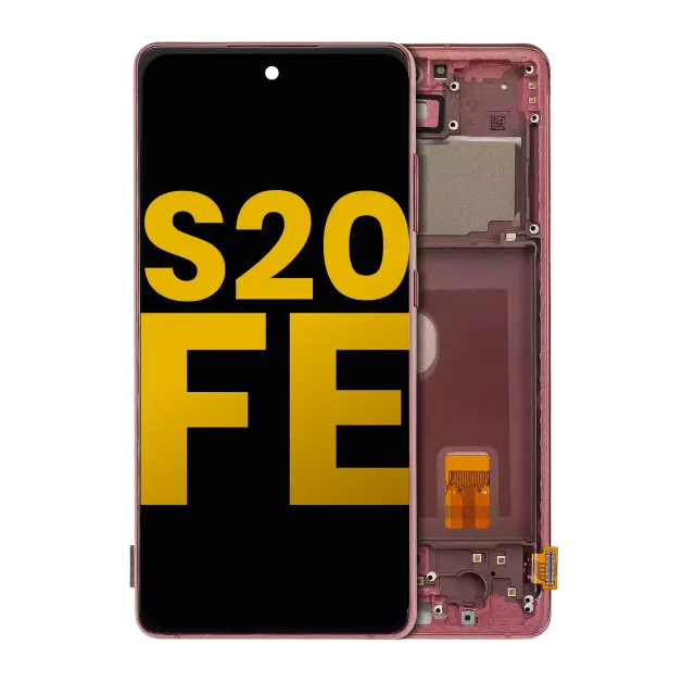 OLED displej s rámečkem pro Samsung Galaxy S20 FE 4G / 5G (repasovaný) (Cloud Red)