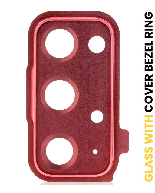 Sklíčko zadní kamery s kryt bezel ring pro Samsung Galaxy S20 FE 4G / 5G (Cloud Red)