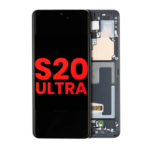 OLED displej s rámečkem pro Samsung Galaxy S20 Ultra 5G (Aftermarket Plus) (Cosmic Black)