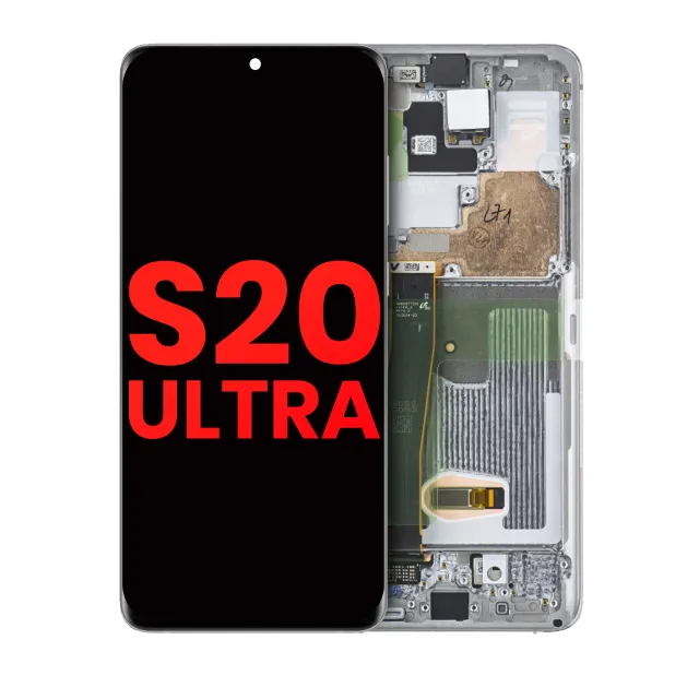 OLED displej s rámečkem pro Samsung Galaxy S20 Ultra 5G (Aftermarket Plus) (oblačně bílá)