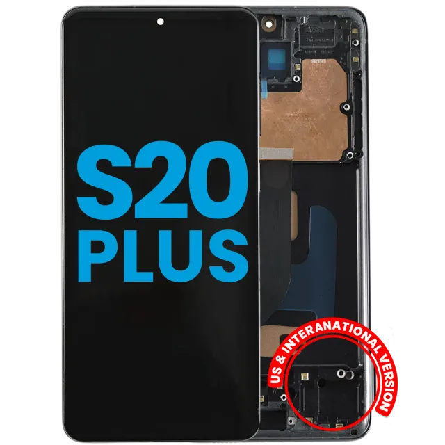 LCD displej s rámečkem (Without FingerPrint Sensor) pro Samsung Galaxy S20 Plus 5G (US & International) (Aftermarket: Incell) (Cosmic Black)