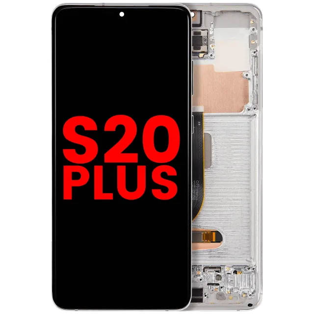 OLED displej s rámečkem pro Samsung Galaxy S20 Plus 5G (Aftermarket Plus) (oblačně bílá)