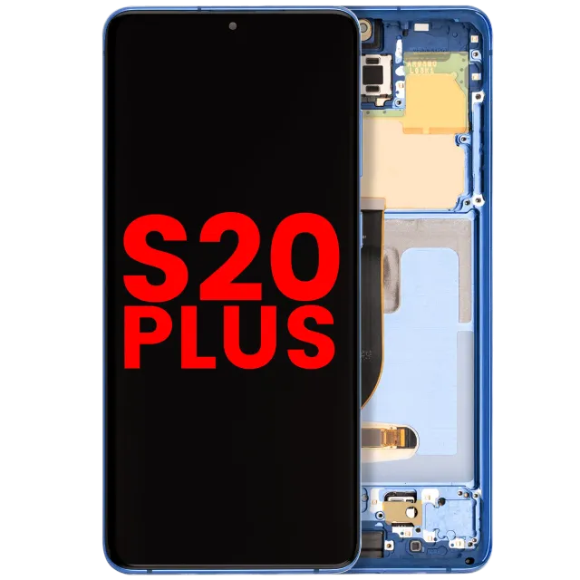 OLED displej s rámečkem pro Samsung Galaxy S20 Plus 5G (Aftermarket Plus) (Aura Blue)