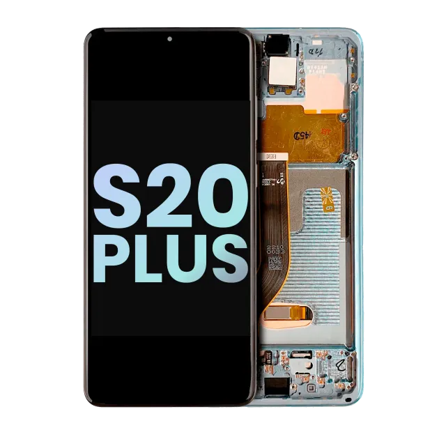 OLED displej s rámečkem pro Samsung Galaxy S20 Plus 5G (Service Pack) (Cloud Blue)