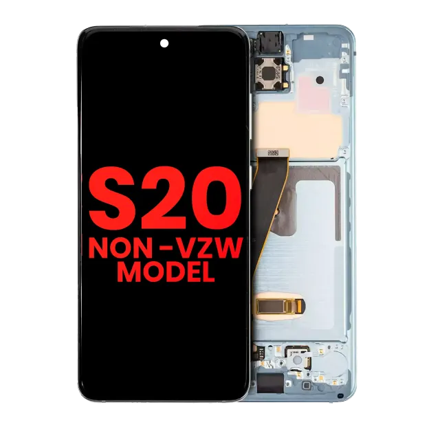 OLED displej s rámečkem pro Samsung Galaxy S20 5G (Non-Verizon 5G UW Frame) (Aftermarket Plus) (Cloud Blue)