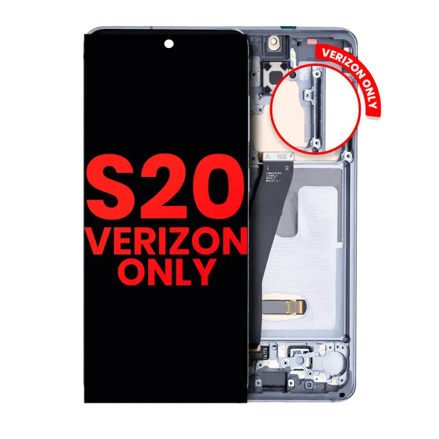 OLED displej s rámečkem pro Samsung Galaxy S20 5G (Verizon 5G UW Frame Only) (Aftermarket Plus) (Cosmic Gray)