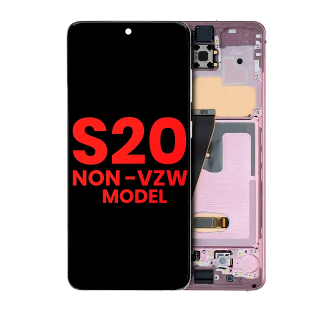 OLED displej s rámečkem pro Samsung Galaxy S20 5G (Non-Verizon 5G UW Frame) (Aftermarket Plus) (Cloud Pink)