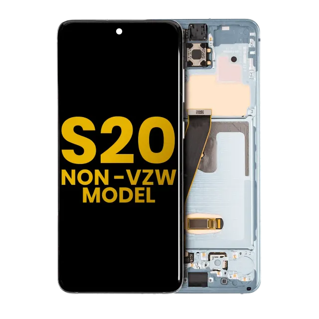 OLED displej s rámečkem pro Samsung Galaxy S20 4G / 5G (Non-Verizon 5G UW Frame) (repasovaný) (Cloud Blue)