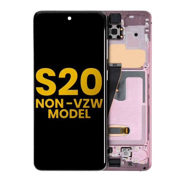 OLED displej s rámečkem pro Samsung Galaxy S20 5G (Non-Verizon 5G UW Frame) (repasovaný) (Cloud Pink)
