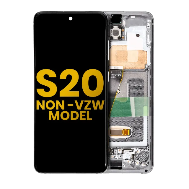 OLED displej s rámečkem pro Samsung Galaxy S20 5G (Non-Verizon 5G UW Frame) (repasovaný) (oblačně bílá)