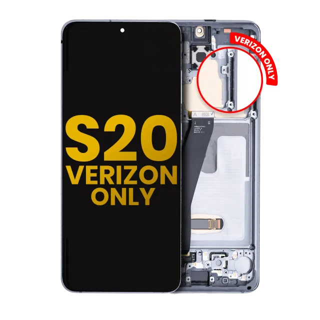 OLED displej s rámečkem pro Samsung Galaxy S20 5G (Verizon 5G UW Frame Only) (repasovaný) (Cosmic Gray)