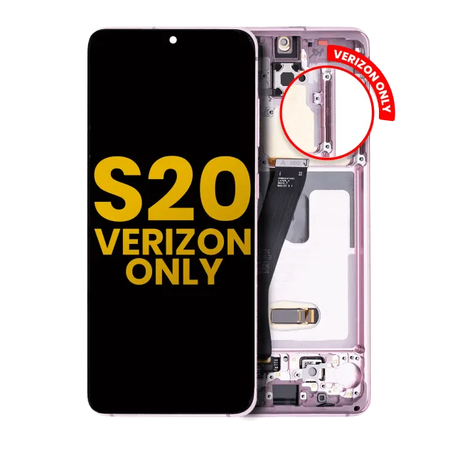 OLED displej s rámečkem pro Samsung Galaxy S20 5G (Verizon 5G UW Frame Only) (repasovaný) (Cloud Pink)