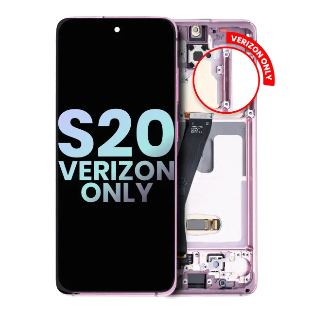 OLED displej s rámečkem pro Samsung Galaxy S20 5G (Verizon 5G UW Frame Only) (Service Pack) (Cloud Pink)