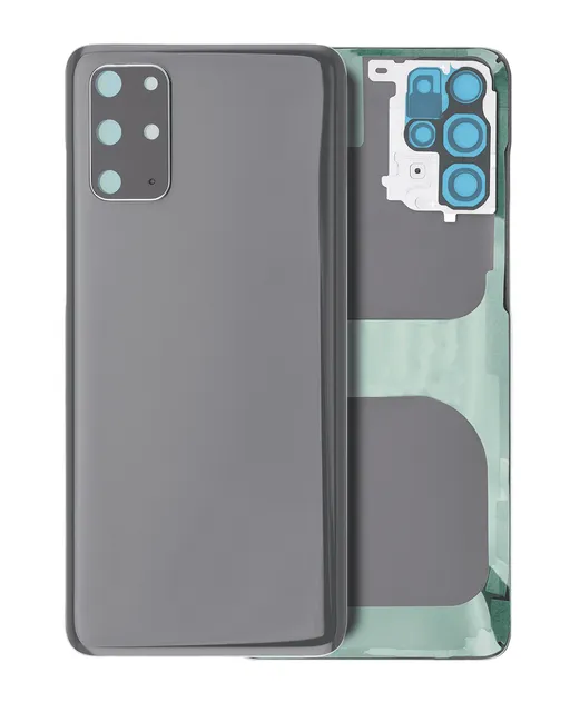 Zadní sklo se sklíčkem kamery pro Samsung Galaxy S20 Plus 5G (bez loga) (Aftermarket Plus) (Cosmic Gray)
