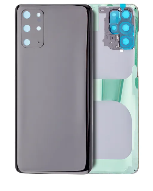 Zadní sklo se sklíčkem kamery pro Samsung Galaxy S20 Plus 5G (bez loga) (Aftermarket Plus) (Cosmic Black)