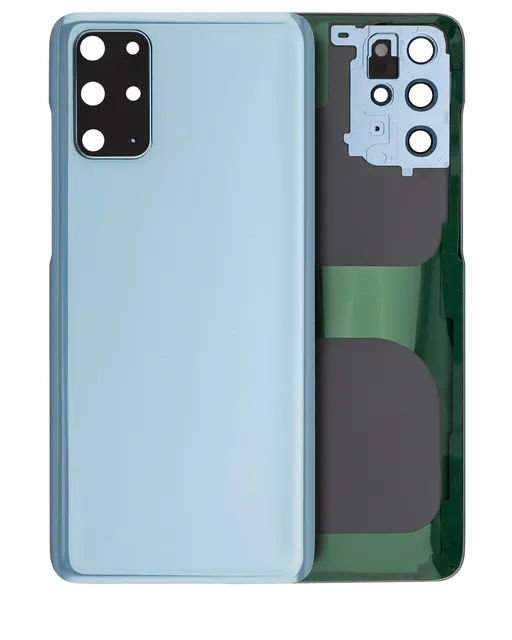 Zadní sklo se sklíčkem kamery pro Samsung Galaxy S20 Plus 5G (bez loga) (Aftermarket Plus) (Cloud Blue)