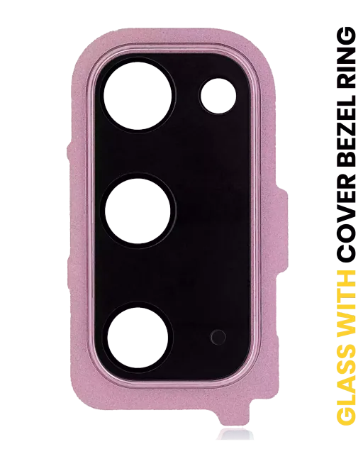 Sklíčko zadní kamery s kryt bezel ring pro Samsung Galaxy S20 / S20 5G (Cloud Pink)