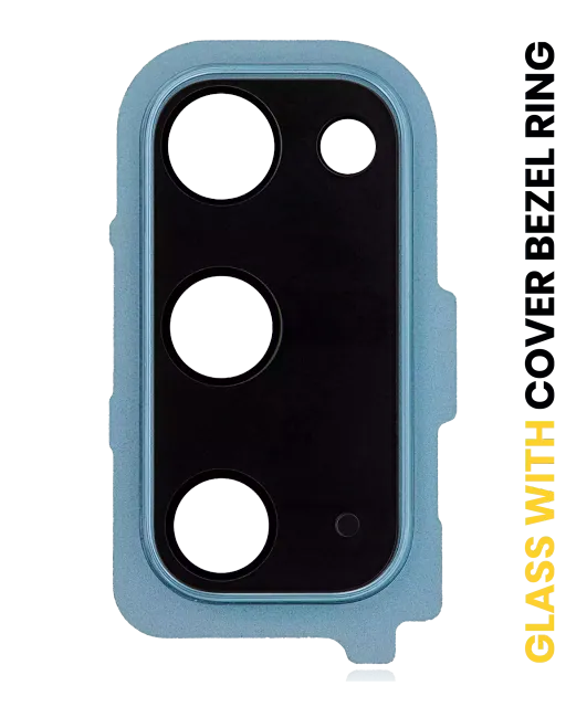 Sklíčko zadní kamery s kryt bezel ring pro Samsung Galaxy S20 / S20 5G (Cloud Blue)