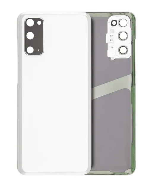 Zadní sklo se sklíčkem kamery pro Samsung Galaxy S20 5G (bez loga) (Aftermarket Plus) (oblačně bílá)