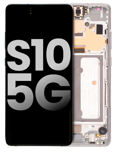 OLED displej s rámečkem pro Samsung Galaxy S10 5G (originál z vyřazeného zařízení, stav A) (Crown Silver)