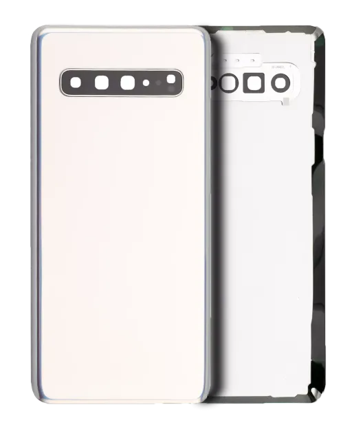 Zadní sklo se sklíčkem kamery pro Samsung Galaxy S10 5G (bez loga) (Aftermarket Plus) (Crown Silver)