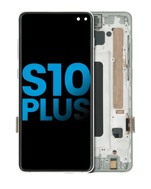 LCD displej s rámečkem (Without Fingerprint Sensor) pro Samsung Galaxy S10 Plus (Aftermarket Plus: TFT) (Prism White)