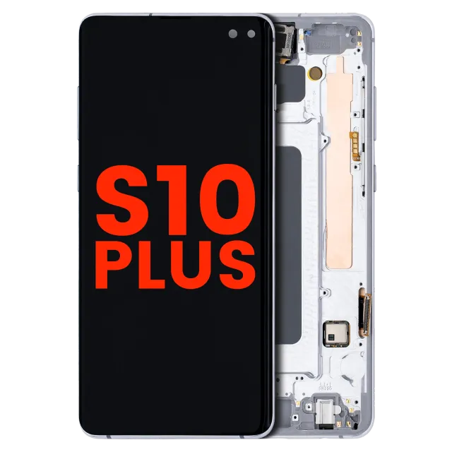 OLED displej s rámečkem pro Samsung Galaxy S10 Plus (Aftermarket Plus) (Prism White)