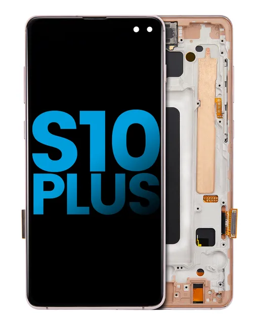 LCD displej s rámečkem (Without Fingerprint Sensor) pro Samsung Galaxy S10 Plus (Aftermarket Plus: TFT) (Flamingo Pink)