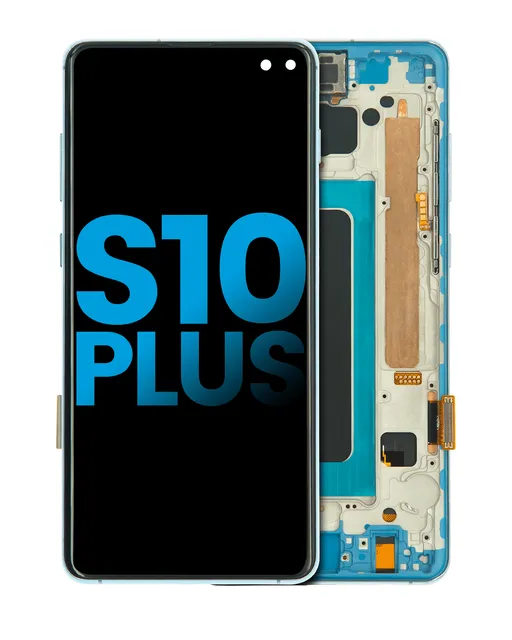 LCD displej s rámečkem (Without Fingerprint Sensor) pro Samsung Galaxy S10 Plus (Aftermarket Plus: TFT) (Prism Blue)